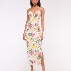 Premium linen cutout midi dress